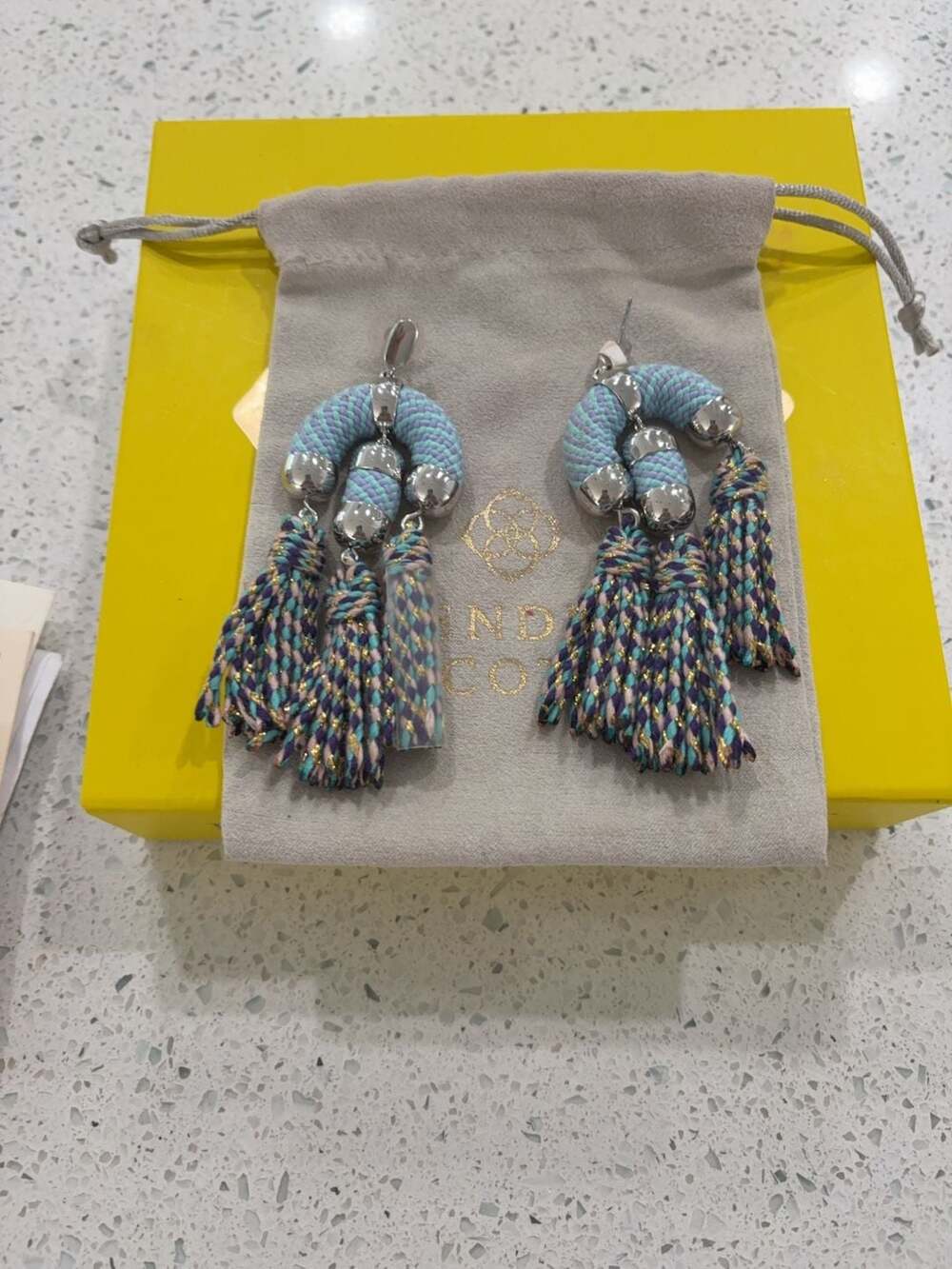 Kendra Scott Multi-Colored Rope and Tassel Statement Earrings